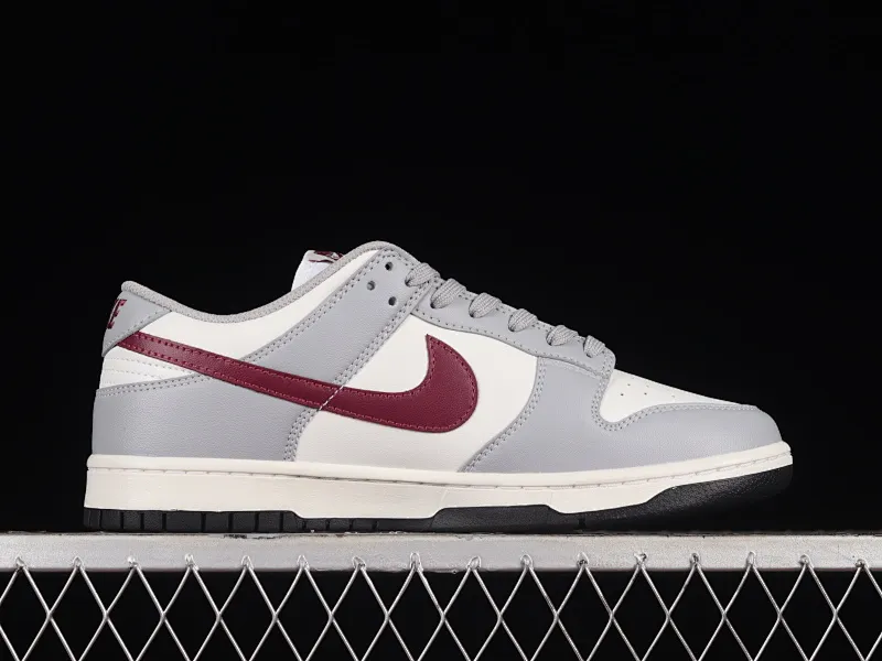 All categories Nk SB Dunk series Nk SB Dunk Low low-top sneakers Nk Dunk Low "Grey White" gray burgundy low-top retro sports and leisure sneakers DD1503-122